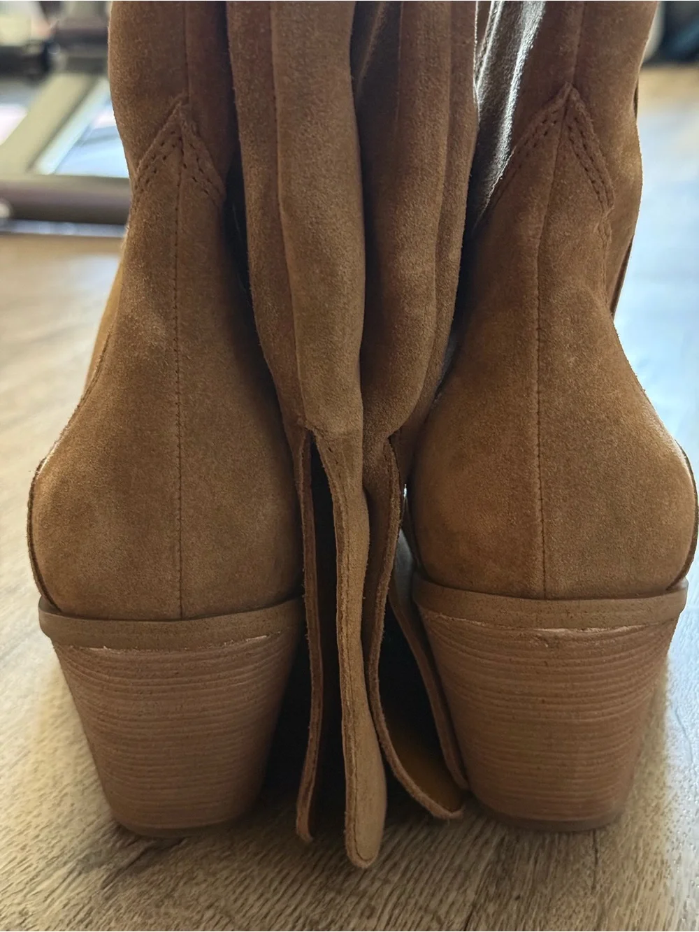 Vince Camuto Shaharla Tan Suede Over-the-Knee Western Boots Size 12M